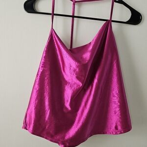 Pink satin top